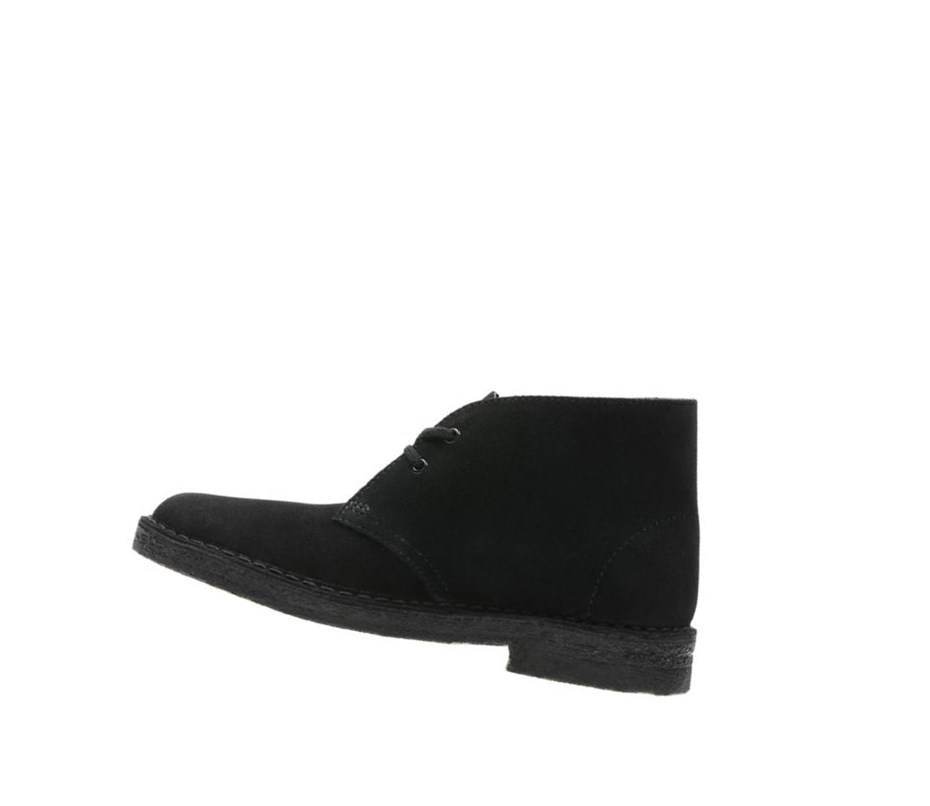 Clarks Iconic Wildleder Wüstenstiefel Damen Schwarz | NPLR61908