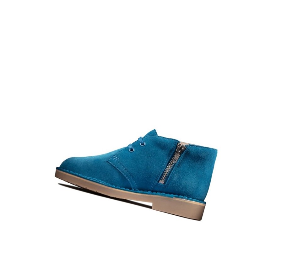 Clarks Iconic Wildleder Wüstenstiefel Jungen Blau | GSIC98624