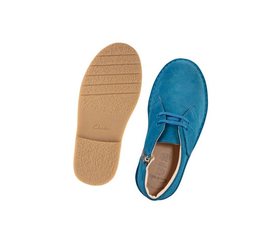 Clarks Iconic Wildleder Wüstenstiefel Jungen Blau | GSIC98624