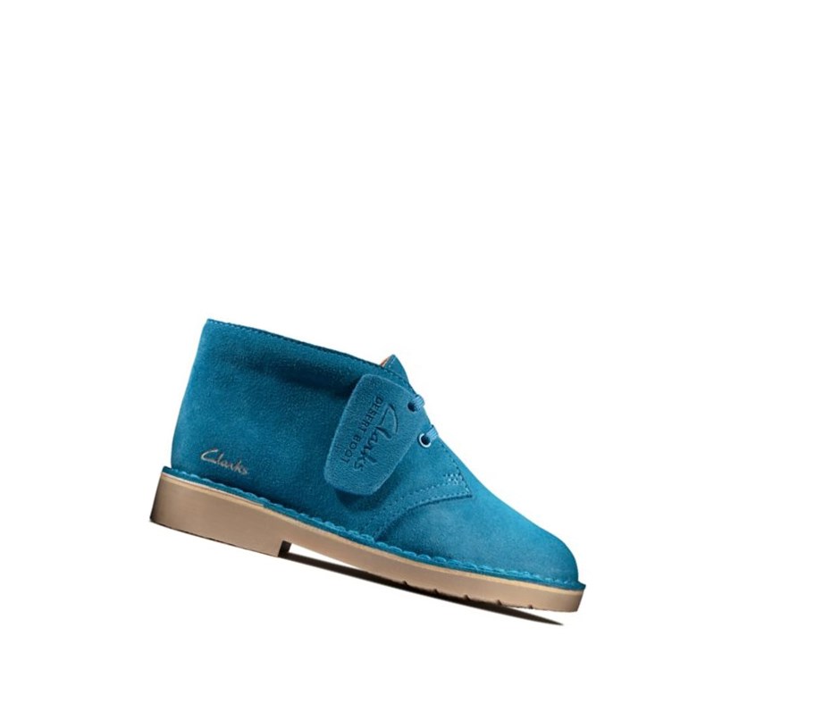 Clarks Iconic Wildleder Wüstenstiefel Jungen Blau | GSIC98624