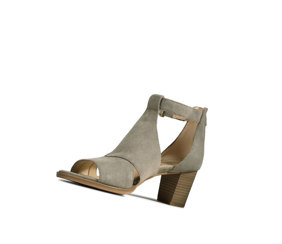 Clarks Kaylin 60 Glad Wildleder Sandalen Absatz Damen Olivgrün | ZWUL04168