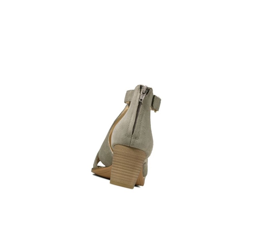 Clarks Kaylin 60 Glad Wildleder Sandalen Absatz Damen Olivgrün | ZWUL04168