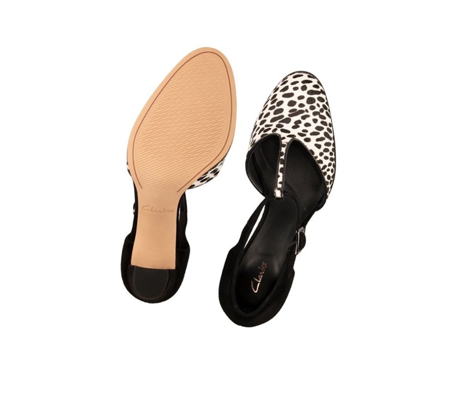 Clarks Kaylin 85 T Bar Print Freizeitschuhe Damen Leopard | UGLA41865
