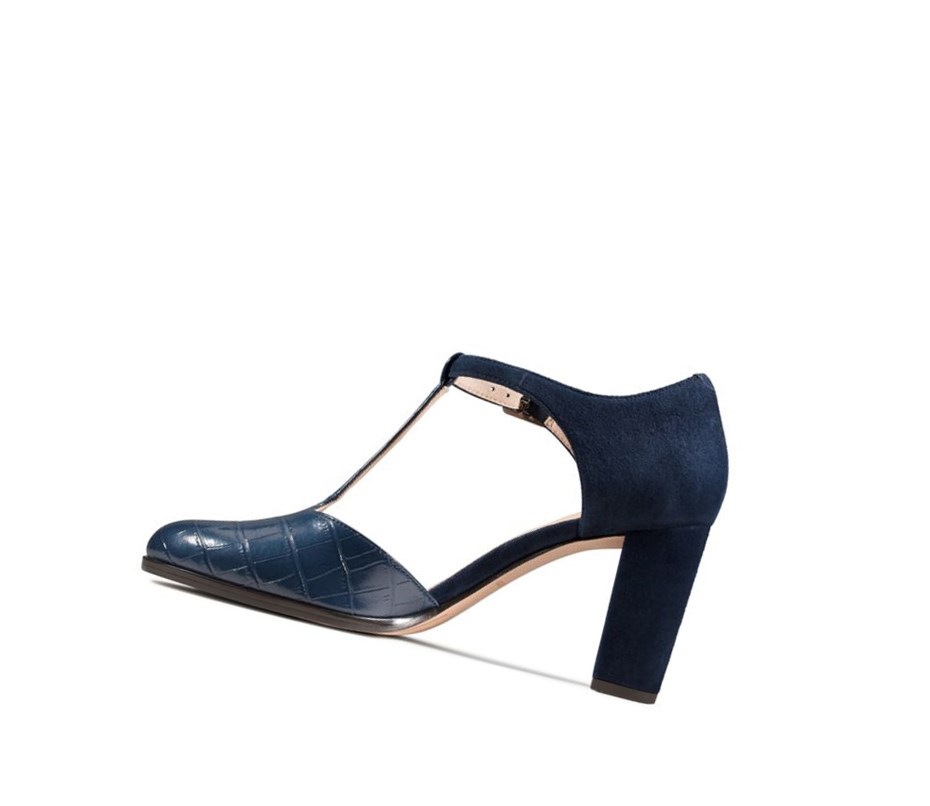 Clarks Kaylin 85 T Riemen Croc Hohe Schuhe Damen Navy | JAWE71596