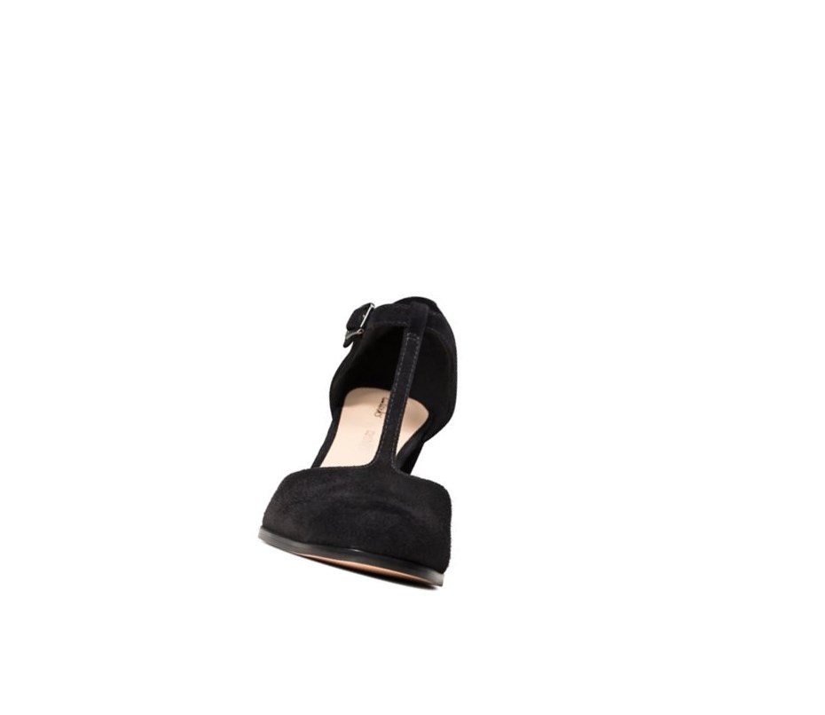 Clarks Kaylin 85 T Riemen Wildleder Hohe Schuhe Damen Schwarz | MCSW94578