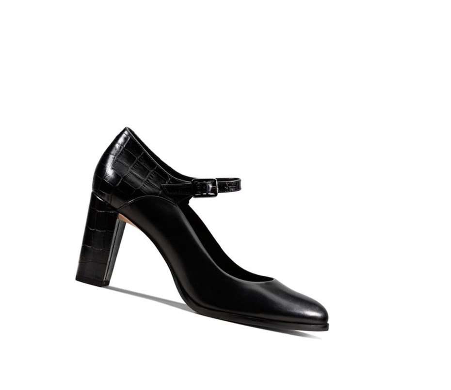 Clarks Kaylin Alba Leder Lederschuhe Damen Schwarz | ZRHK87016