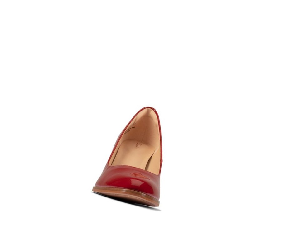 Clarks Kaylin Cara 2 Lack Leder Weite Fit Lederschuhe Damen Rot | FNSJ12635
