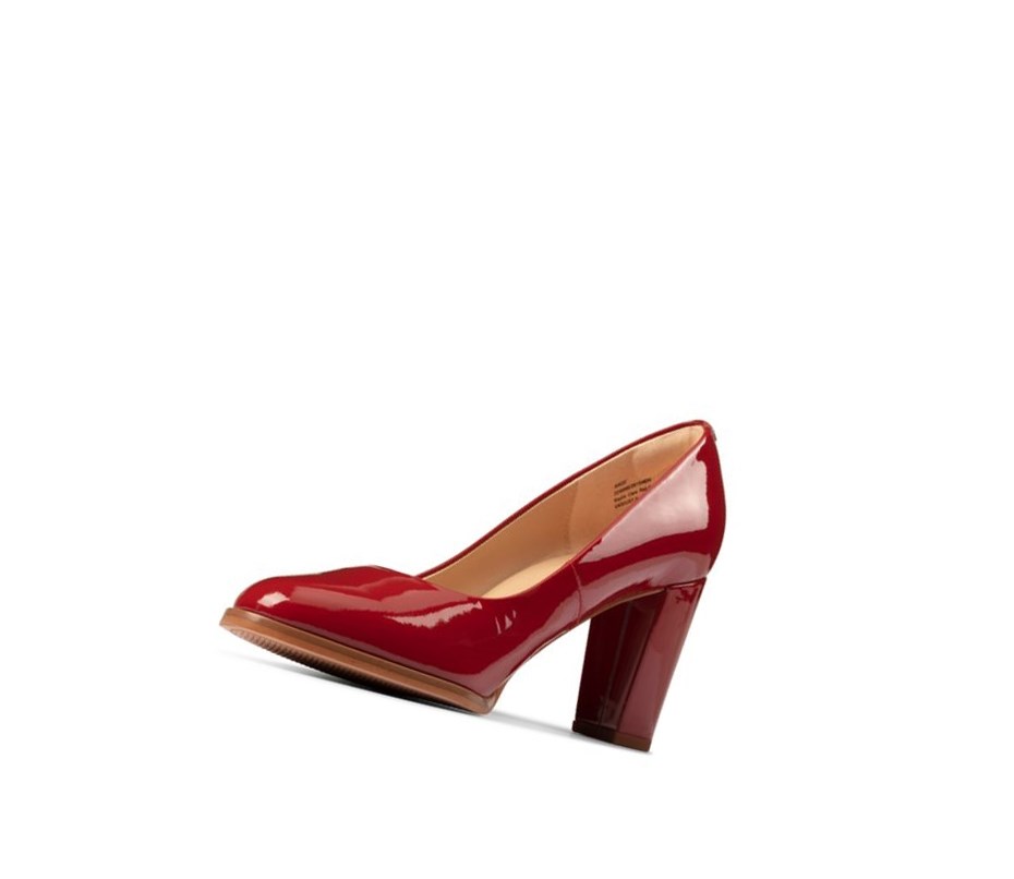 Clarks Kaylin Cara 2 Lack Leder Weite Fit Lederschuhe Damen Rot | FNSJ12635