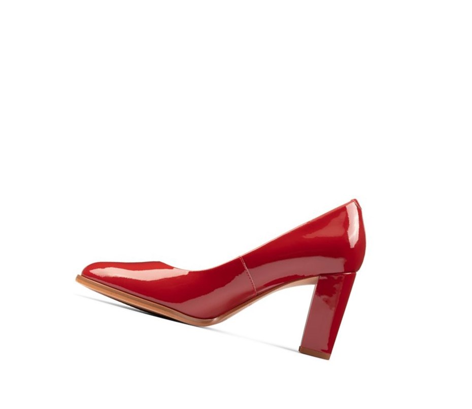 Clarks Kaylin Cara 2 Lack Leder Weite Fit Lederschuhe Damen Rot | FNSJ12635