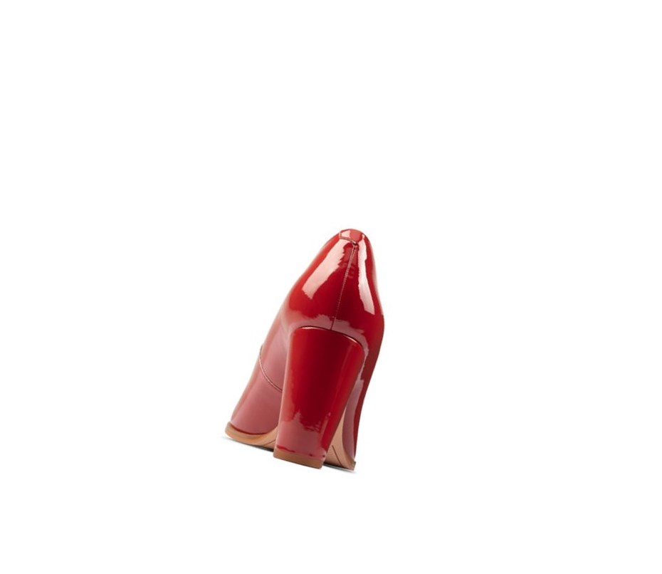 Clarks Kaylin Cara 2 Lack Leder Weite Fit Lederschuhe Damen Rot | FNSJ12635