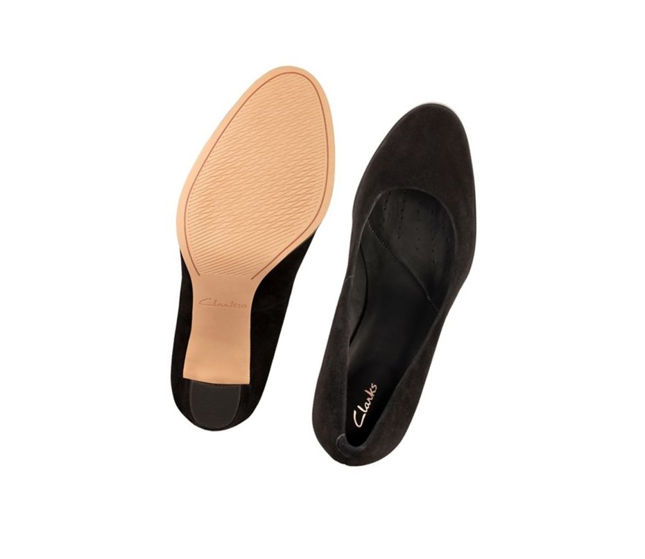 Clarks Kaylin Cara 2 Wildleder Freizeitschuhe Damen Schwarz | GHUZ27613