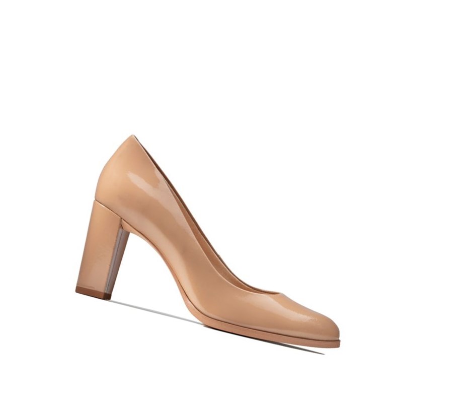 Clarks Kaylin Cara Lack Hohe Schuhe Damen Hautfarbe | JOFW74351
