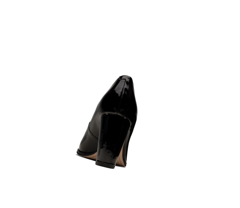 Clarks Kaylin Cara Lack Weite Fit Lederschuhe Damen Schwarz | ZJXD67218