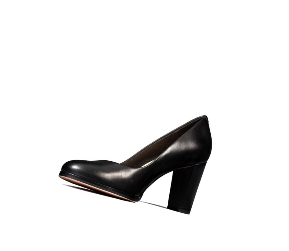 Clarks Kaylin Cara Leder Hohe Schuhe Damen Schwarz | NTKW78326