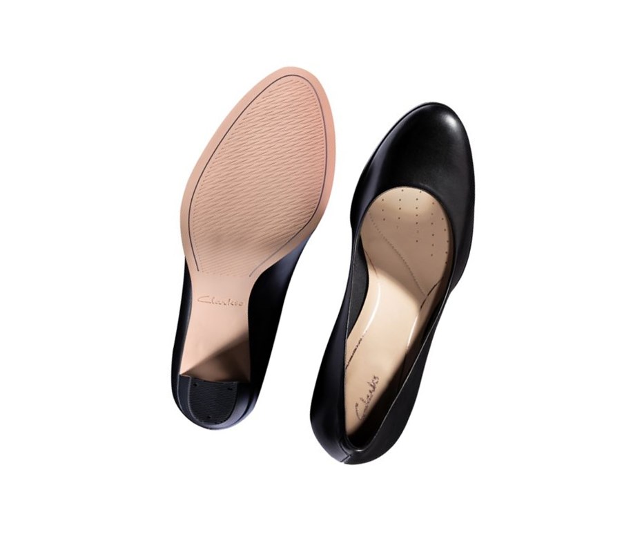 Clarks Kaylin Cara Leder Hohe Schuhe Damen Schwarz | NTKW78326