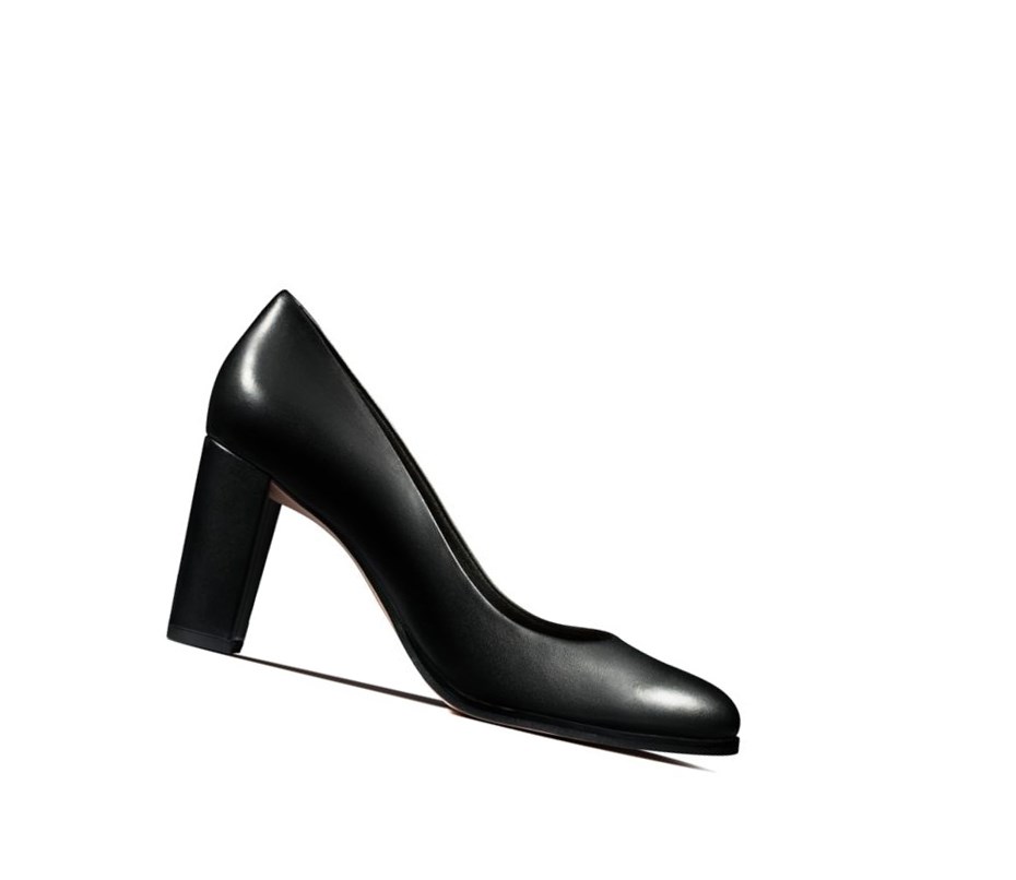 Clarks Kaylin Cara Leder Hohe Schuhe Damen Schwarz | NTKW78326
