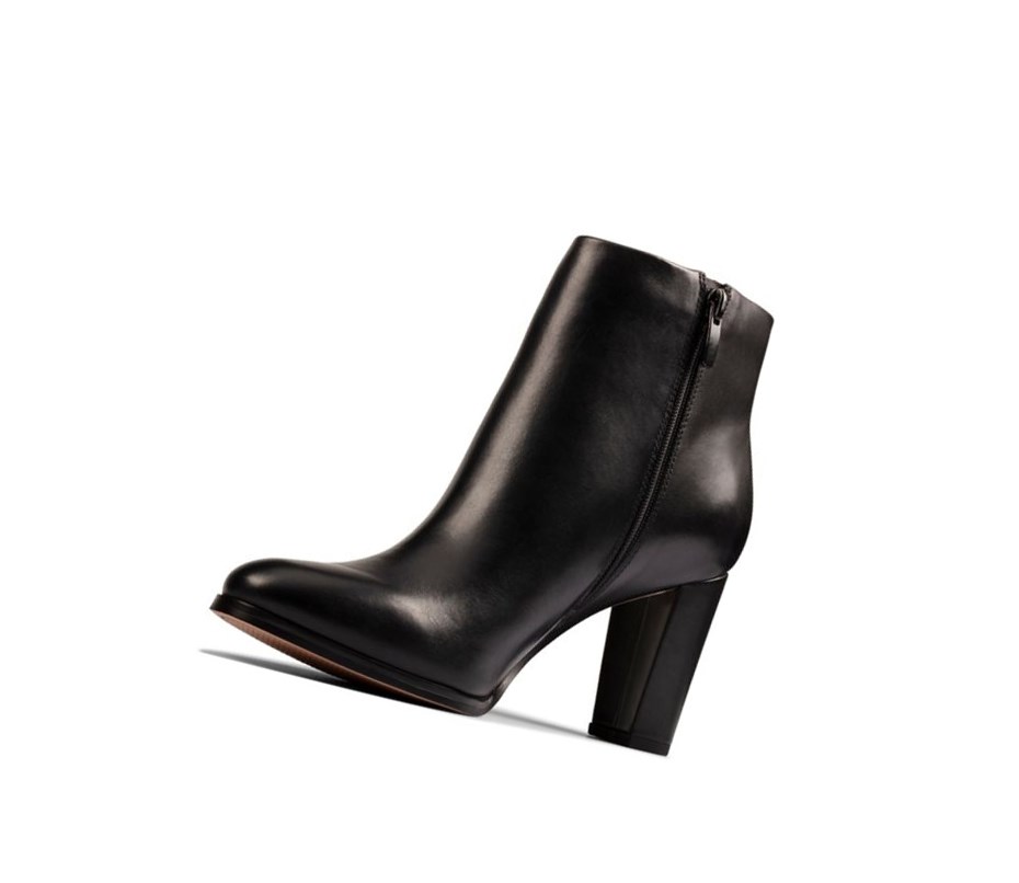 Clarks Kaylin Fern Leder Stiefeletten Damen Schwarz | DABO70628
