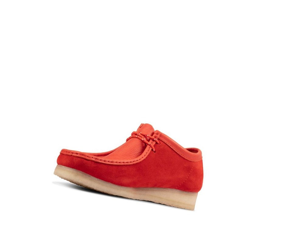 Clarks Klassische Wildleder Wallabee Damen Rot | CIEU37098