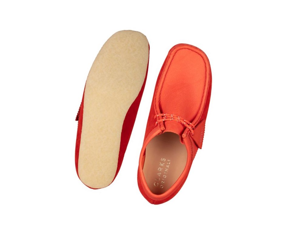 Clarks Klassische Wildleder Wallabee Damen Rot | CIEU37098