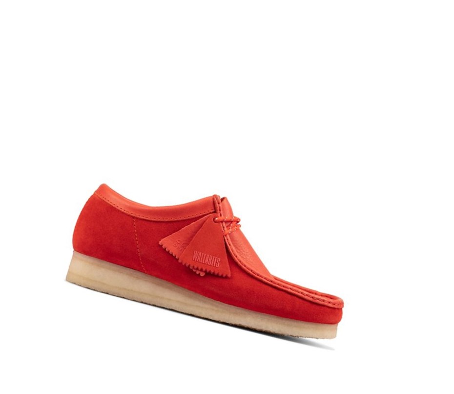 Clarks Klassische Wildleder Wallabee Damen Rot | CIEU37098