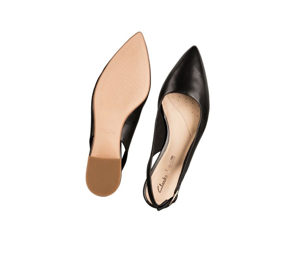 Clarks Laina15 Sling Leder Ballerinas Damen Schwarz | UPYD07619