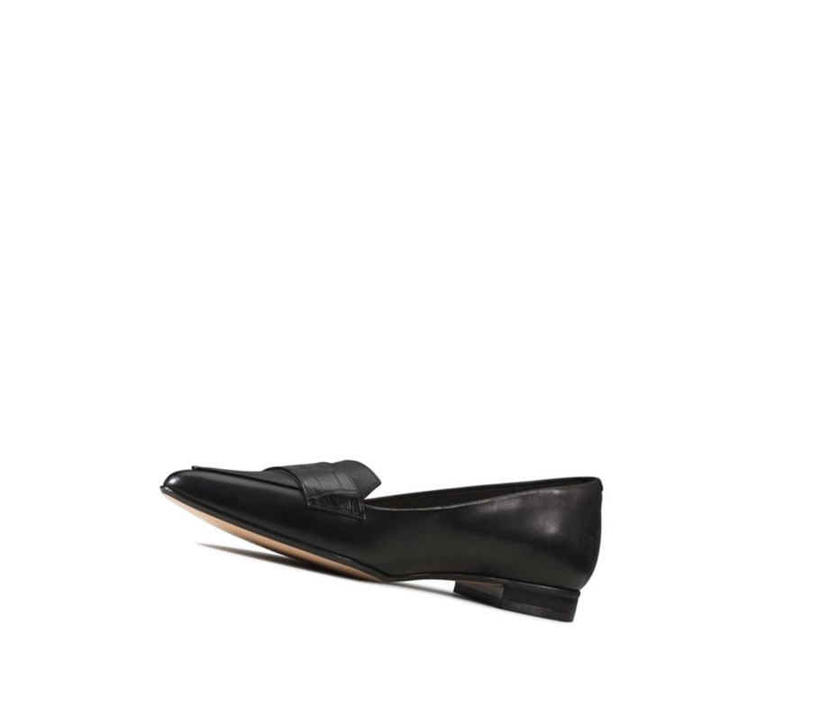 Clarks Laina 15 Leder Flache Schuhe Damen Schwarz | UQTS46952