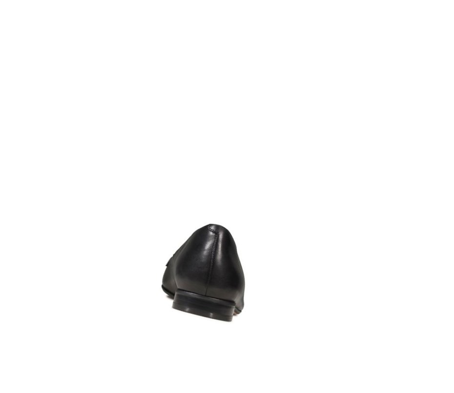 Clarks Laina 15 Leder Flache Schuhe Damen Schwarz | UQTS46952