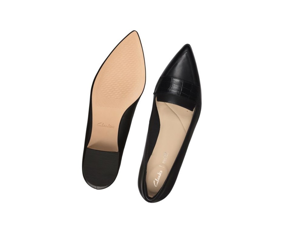 Clarks Laina 15 Leder Loafers Damen Schwarz | MHXN93851