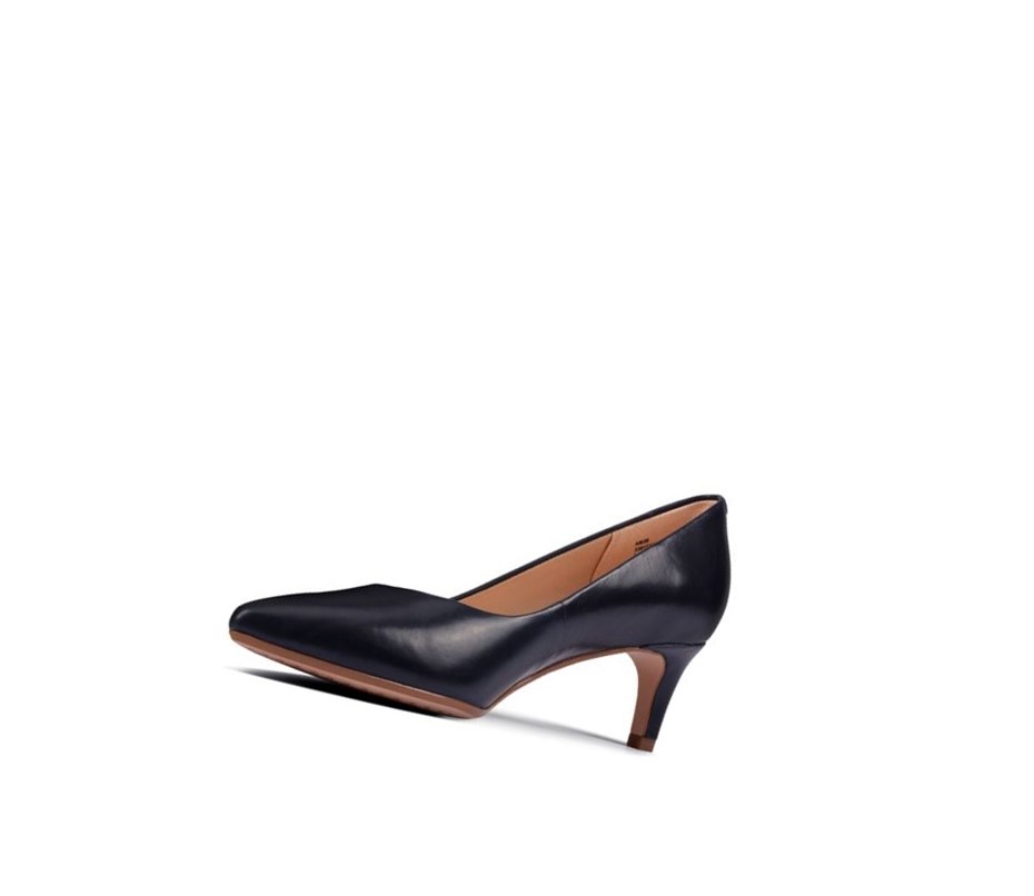 Clarks Laina 55 Court Leder Hohe Schuhe Damen Navy | GQEL34065