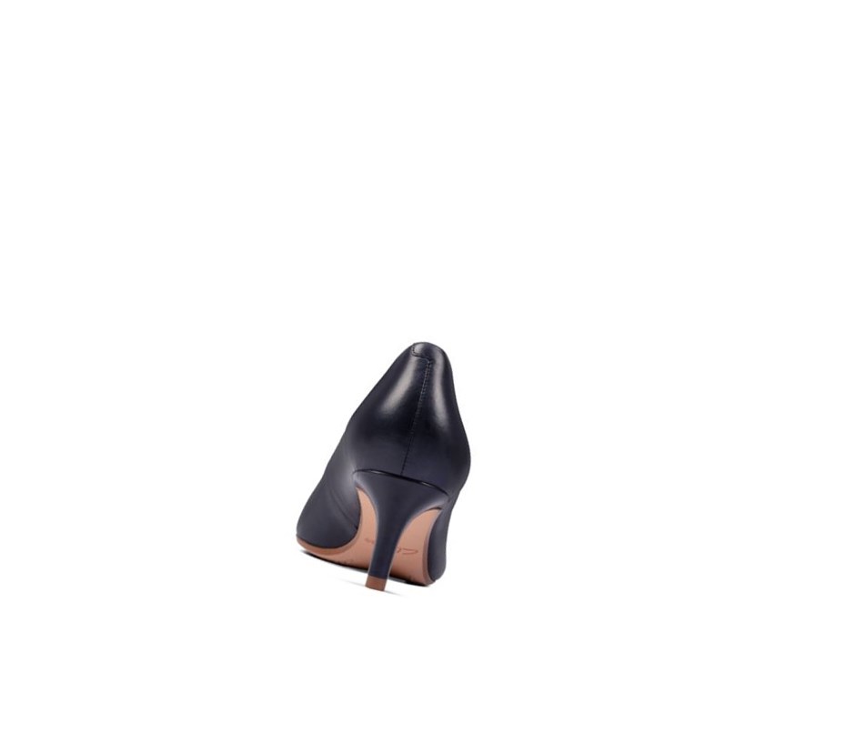 Clarks Laina 55 Court Leder Hohe Schuhe Damen Navy | GQEL34065