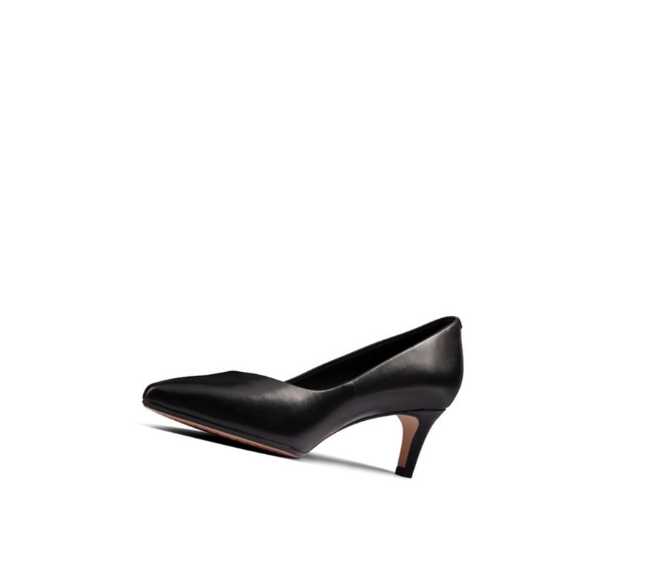 Clarks Laina 55 Court Leder Hohe Schuhe Damen Schwarz | SZJR83401
