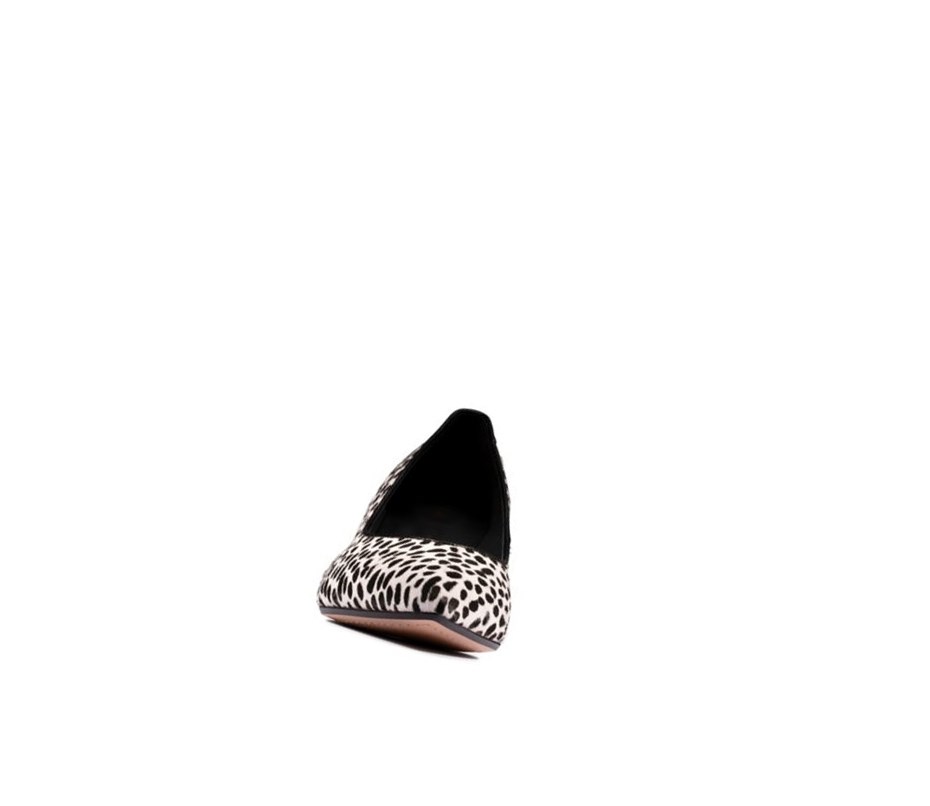 Clarks Laina 55 Court Print Leder Weite Fit Lederschuhe Damen Leopard | PVGD59182