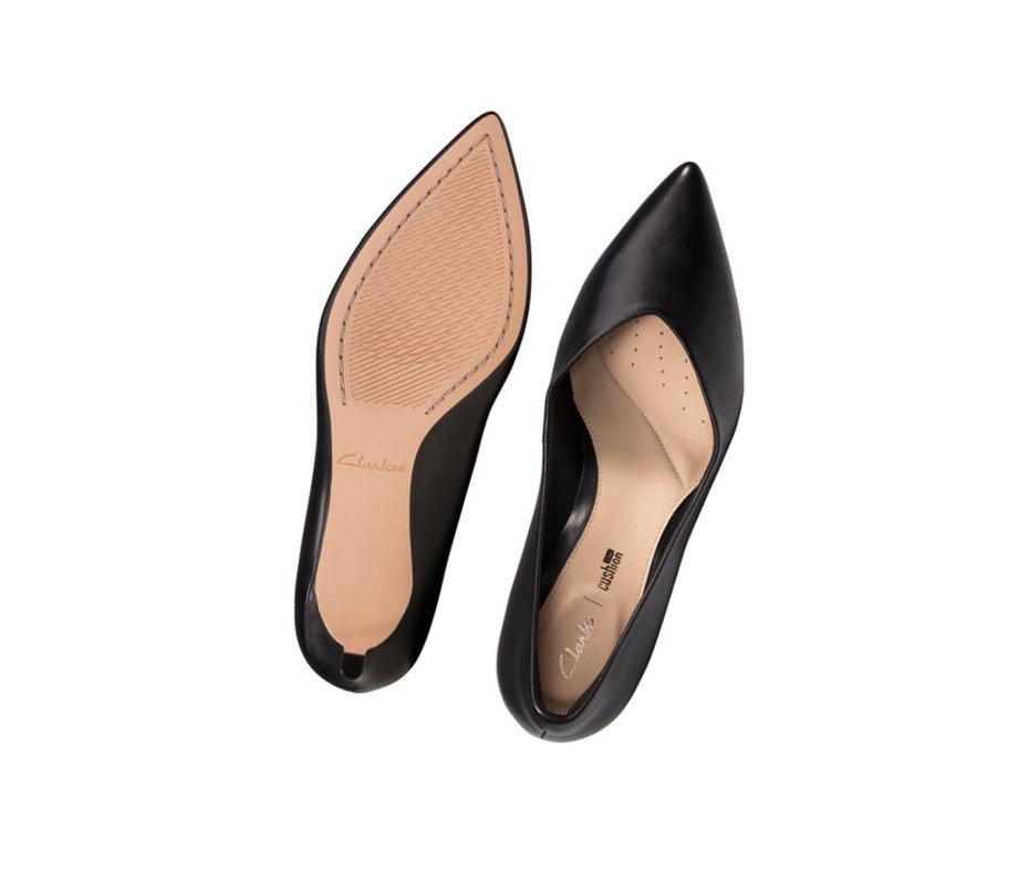 Clarks Laina 55 Leder Hohe Schuhe Damen Schwarz | XWBD56917