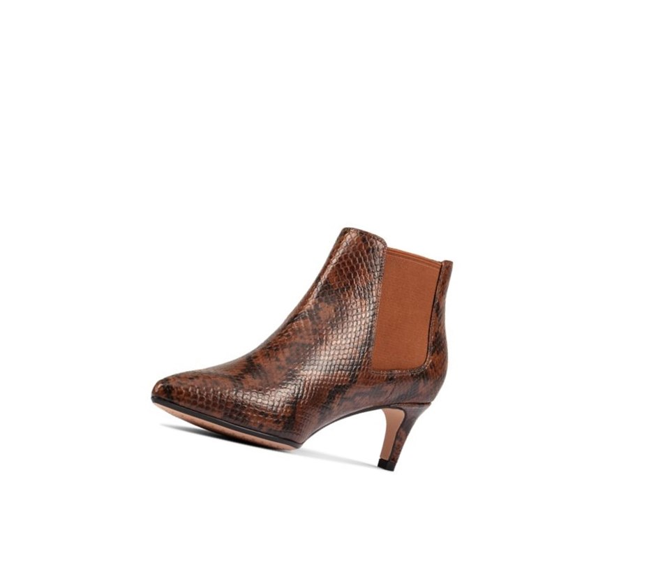 Clarks Laina 55 Leder Stiefel mit Absatz Damen Dunkelbraun | FATI87549