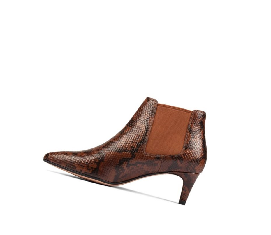Clarks Laina 55 Leder Stiefel mit Absatz Damen Dunkelbraun | FATI87549