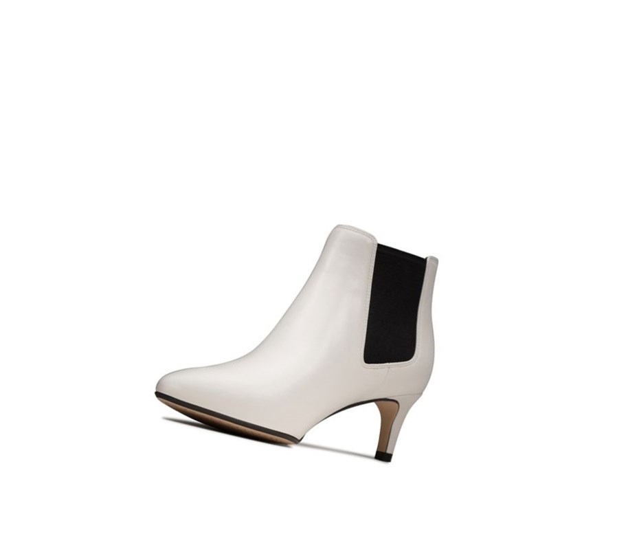 Clarks Laina 55 Leder Stiefel mit Absatz Damen Weiß | WJML67195