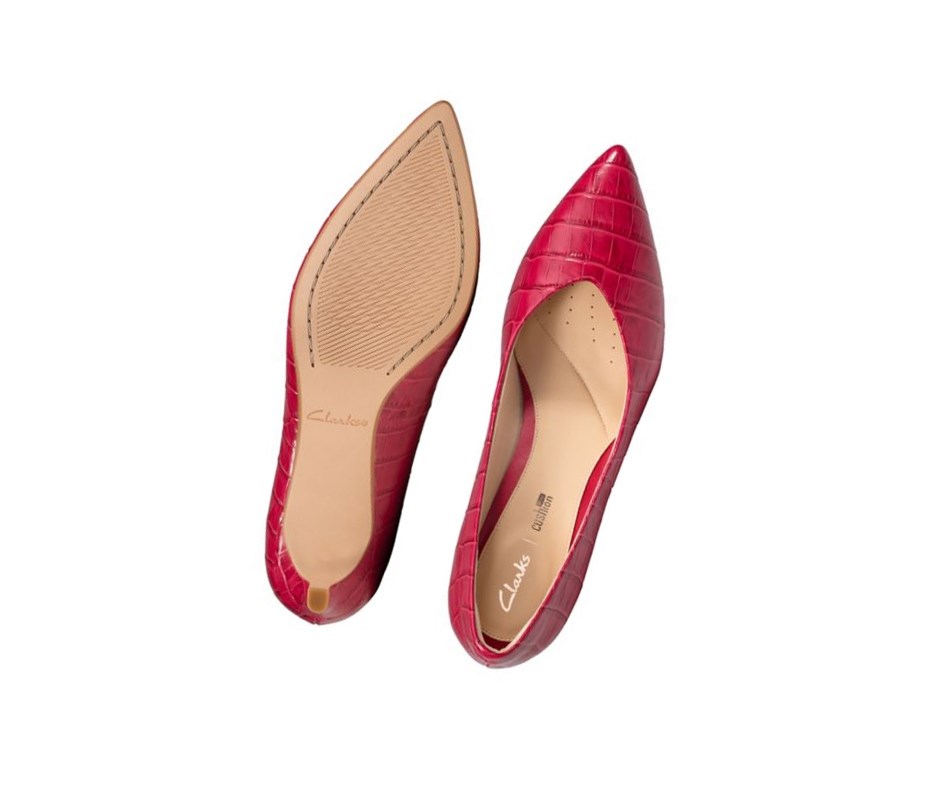 Clarks Laina 55 Leder Weite Fit Lederschuhe Damen Fuchsie | YEAT48025
