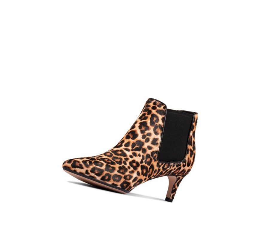 Clarks Laina 55 Print Wildleder Stiefeletten Damen Leopard | FRSB87914