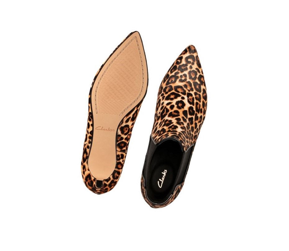 Clarks Laina 55 Print Wildleder Stiefeletten Damen Leopard | FRSB87914
