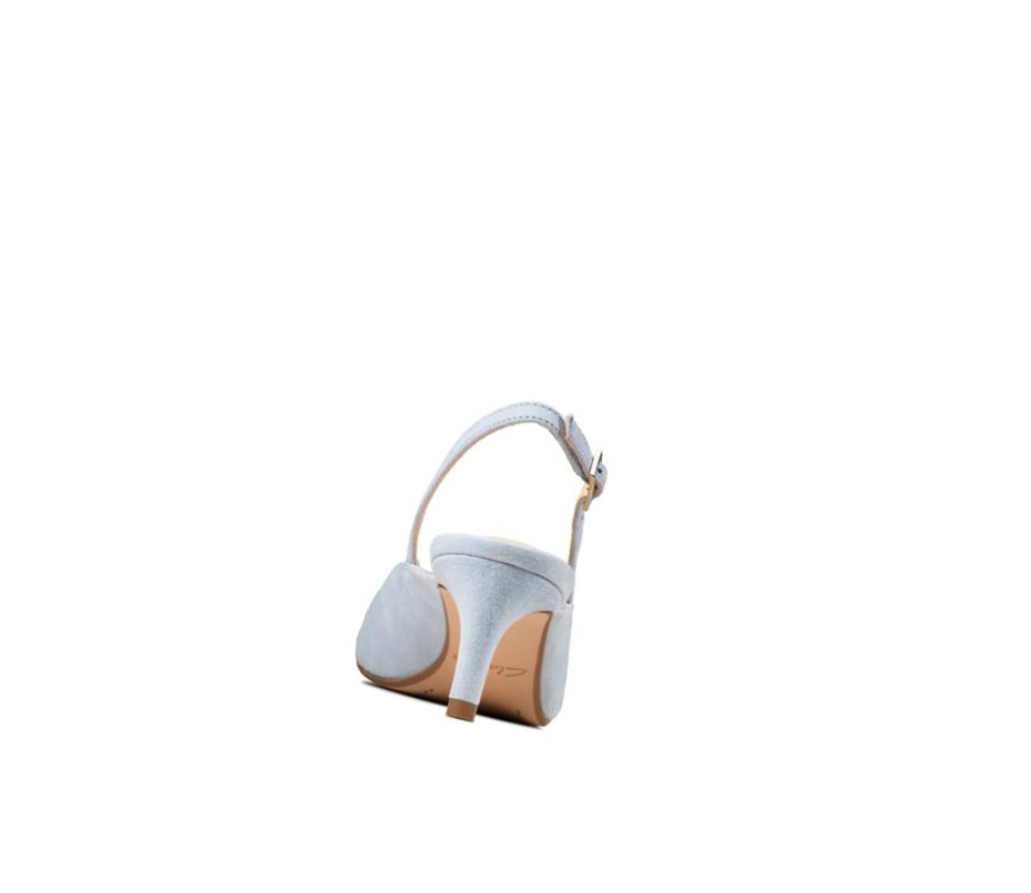 Clarks Laina 55 Sling Wildleder Hohe Schuhe Damen Hellblau | USRY01546