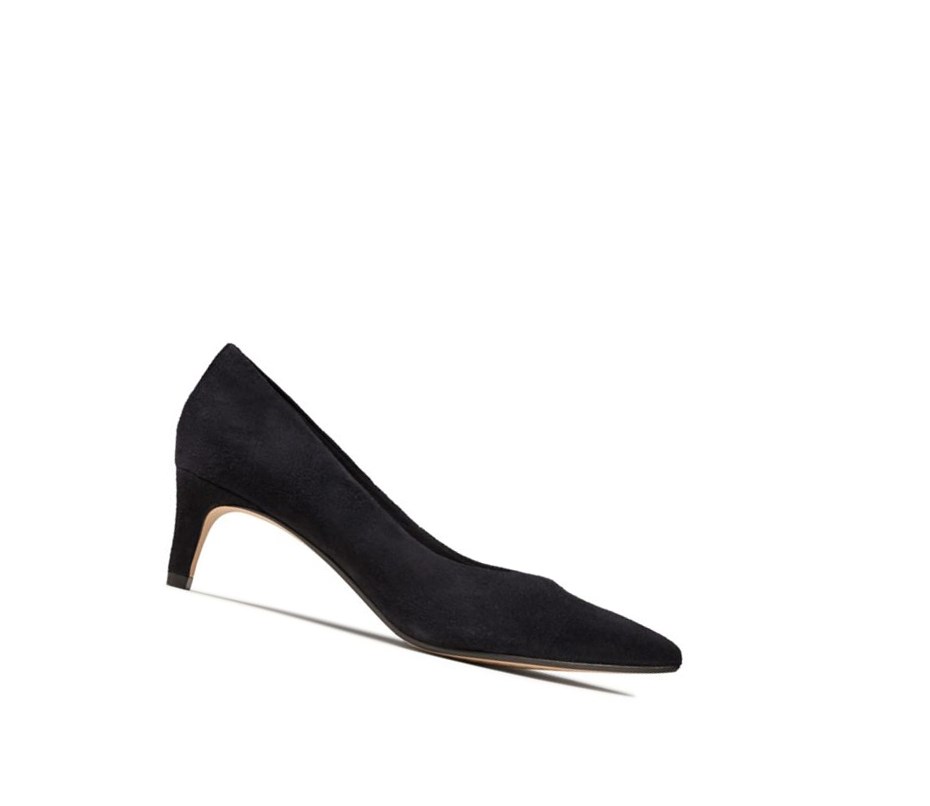 Clarks Laina 55 Wildleder Weite Fit Lederschuhe Damen Schwarz | PWIX78493