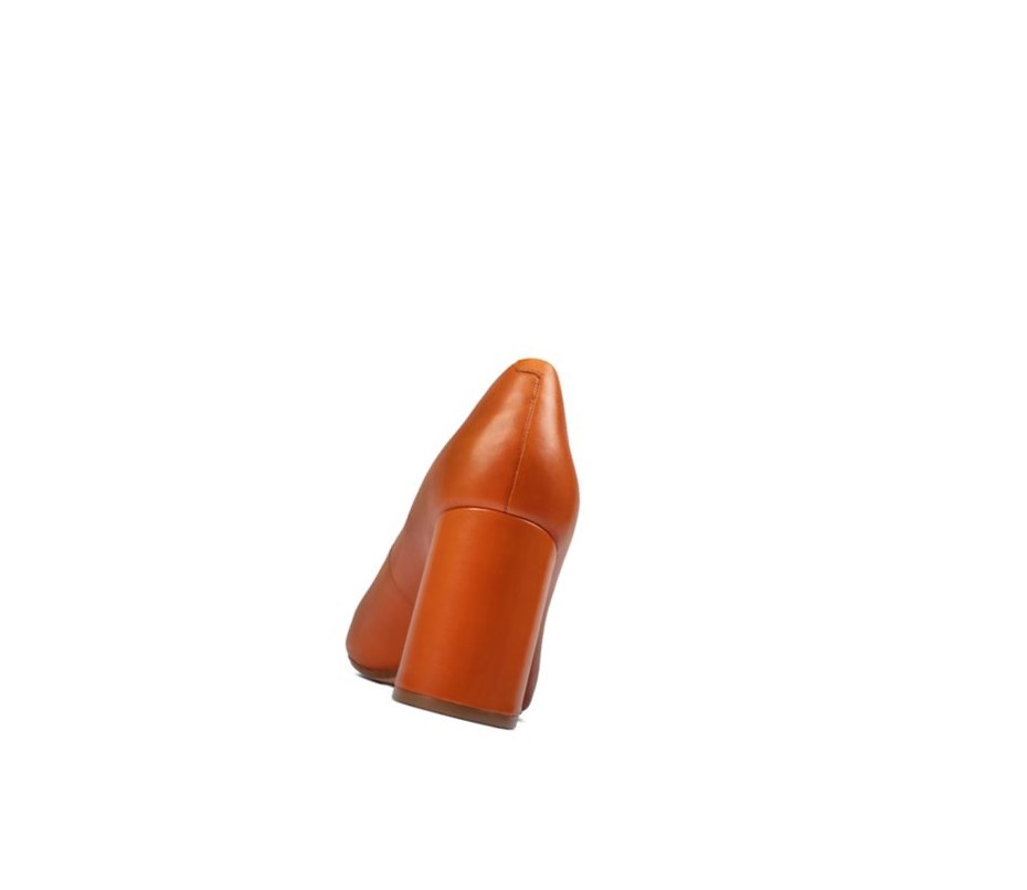 Clarks Laina 85 Court Leder Hohe Schuhe Damen Orange | ONGA45637
