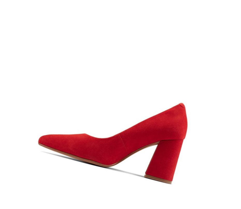 Clarks Laina 85 Court Wildleder Hohe Schuhe Damen Rot | BPDX21567