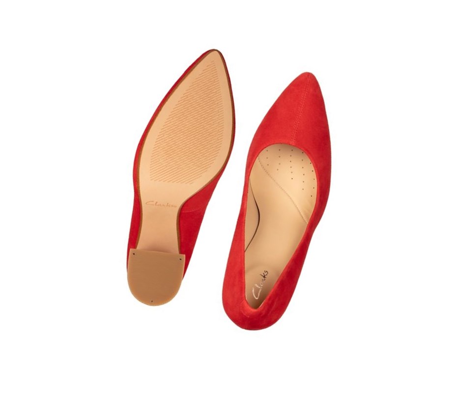 Clarks Laina 85 Court Wildleder Hohe Schuhe Damen Rot | BPDX21567