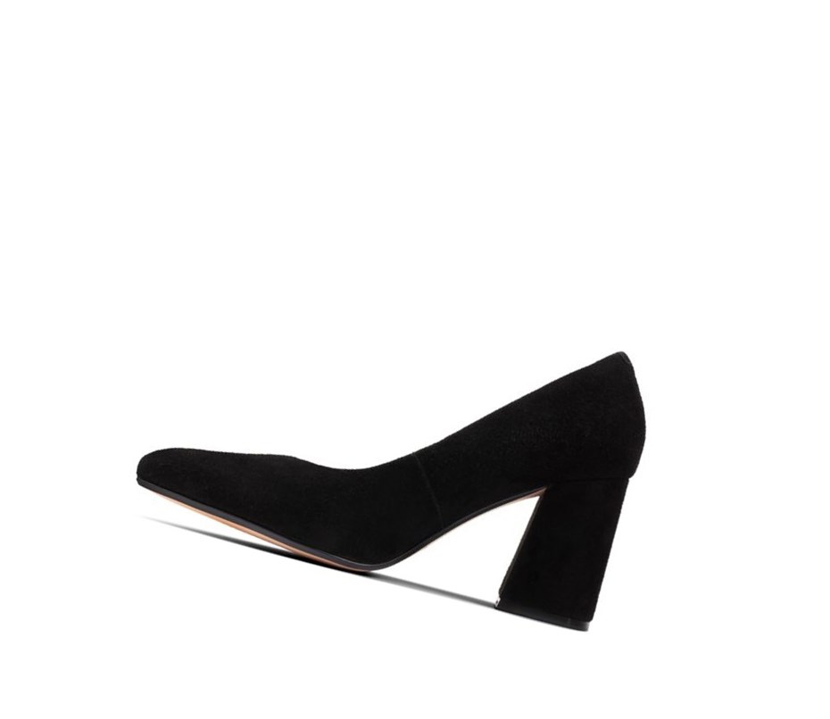 Clarks Laina 85 Court Wildleder Hohe Schuhe Damen Schwarz | IVEZ63548