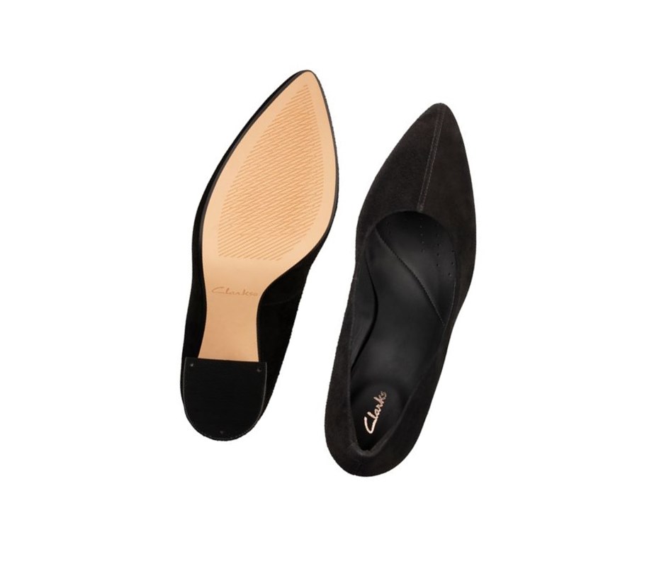 Clarks Laina 85 Court Wildleder Hohe Schuhe Damen Schwarz | IVEZ63548