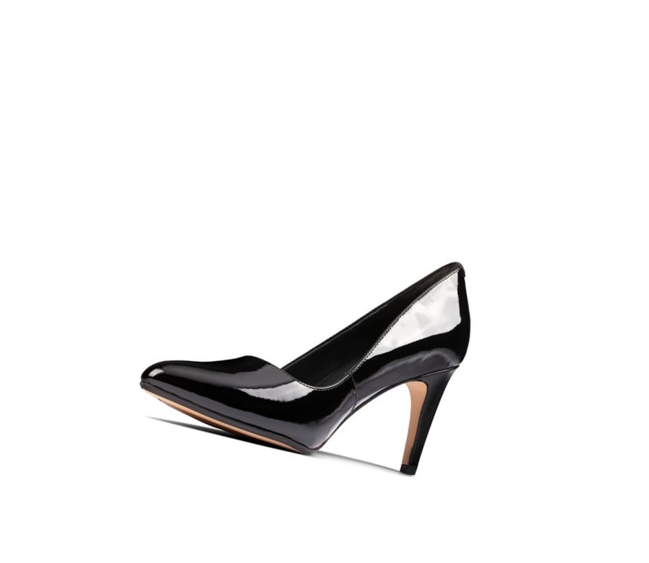 Clarks Laina Rae 2 Lack Leder Hohe Schuhe Damen Schwarz | FDHK06893