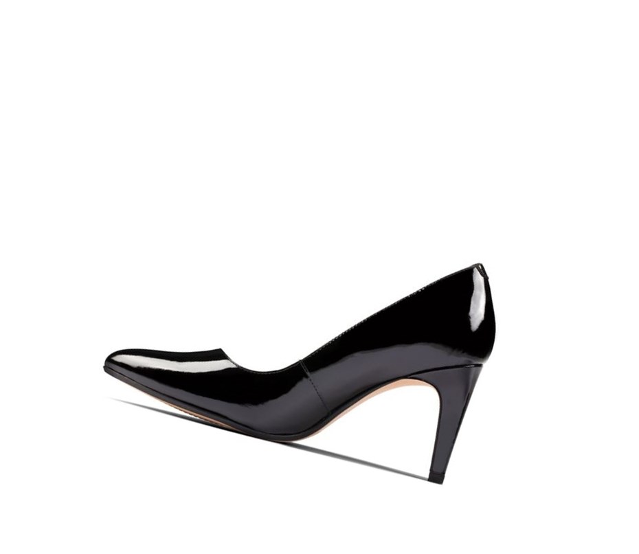 Clarks Laina Rae 2 Lack Leder Hohe Schuhe Damen Schwarz | FDHK06893