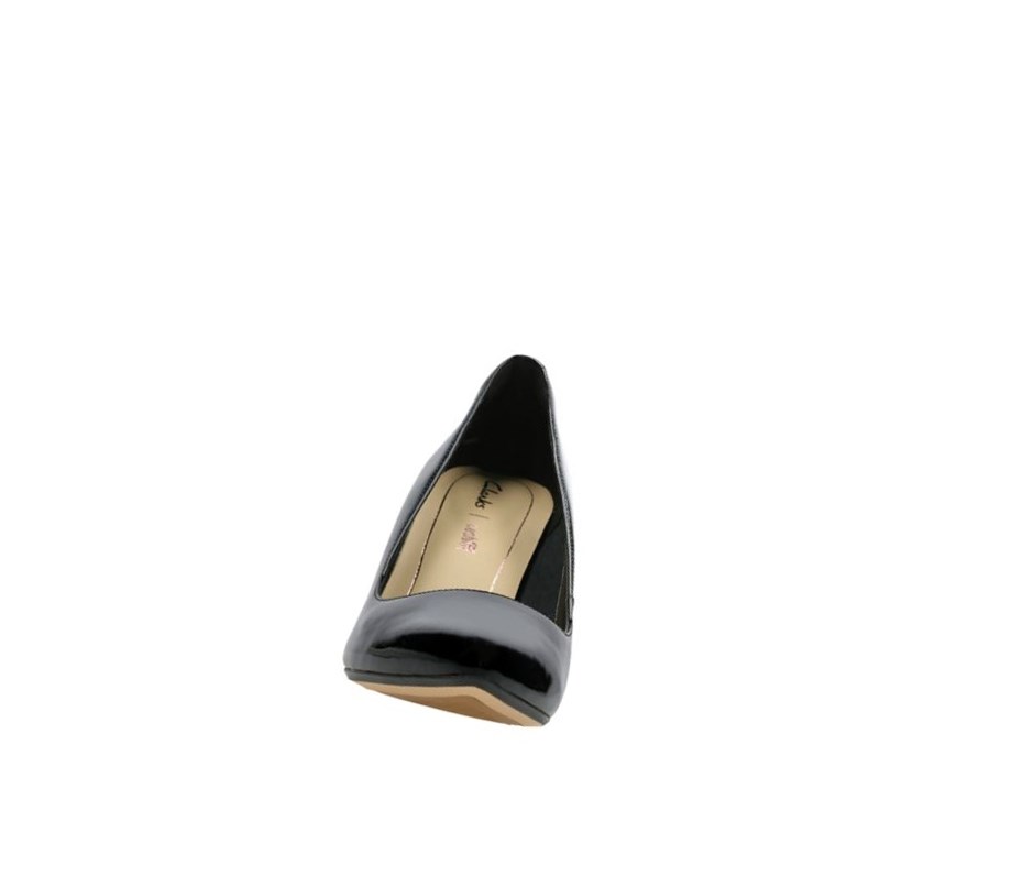 Clarks Laina Rae Lack Leder Hohe Schuhe Damen Schwarz | CDSP08623
