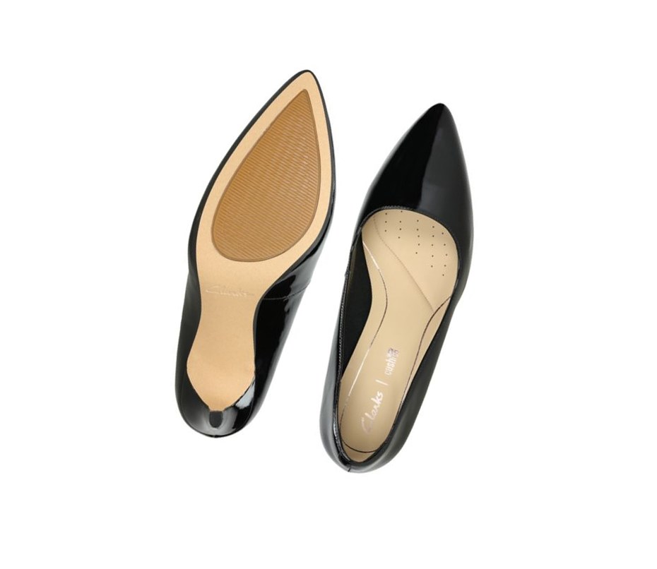 Clarks Laina Rae Lack Leder Hohe Schuhe Damen Schwarz | CDSP08623